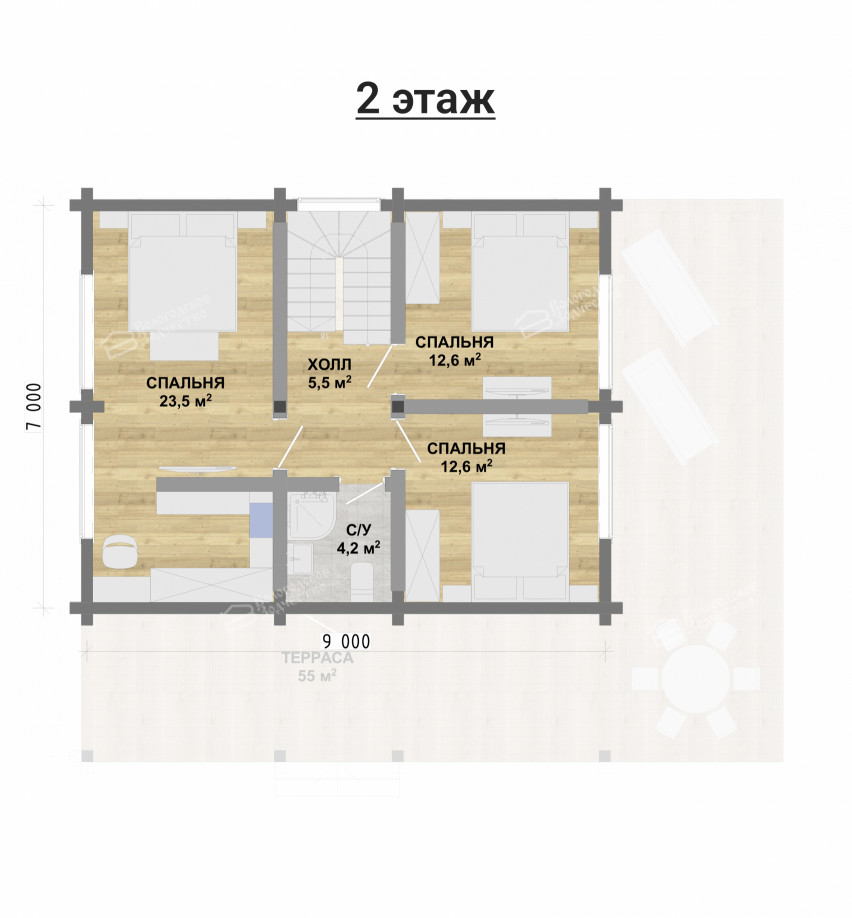 Дом из клееного бруса VZ-392 